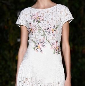 Pascal Millet Embroidered Paillette Floral Lace Dress